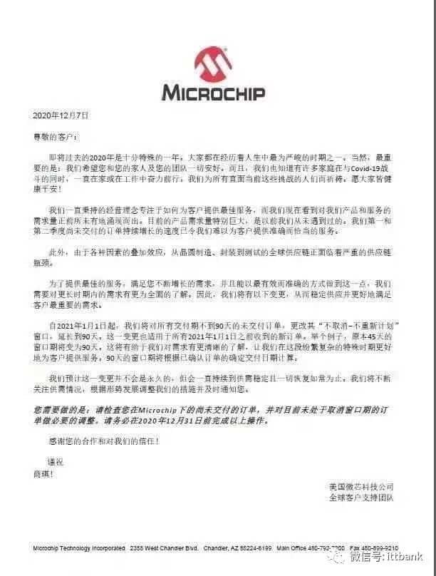 MICROCHIP Price Increase Notice