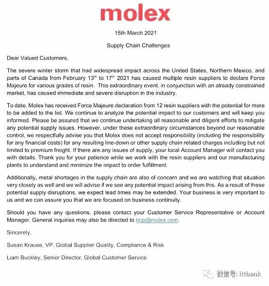 Molex Supply Chain Challenges