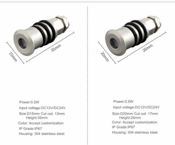 size of waterproof light pack